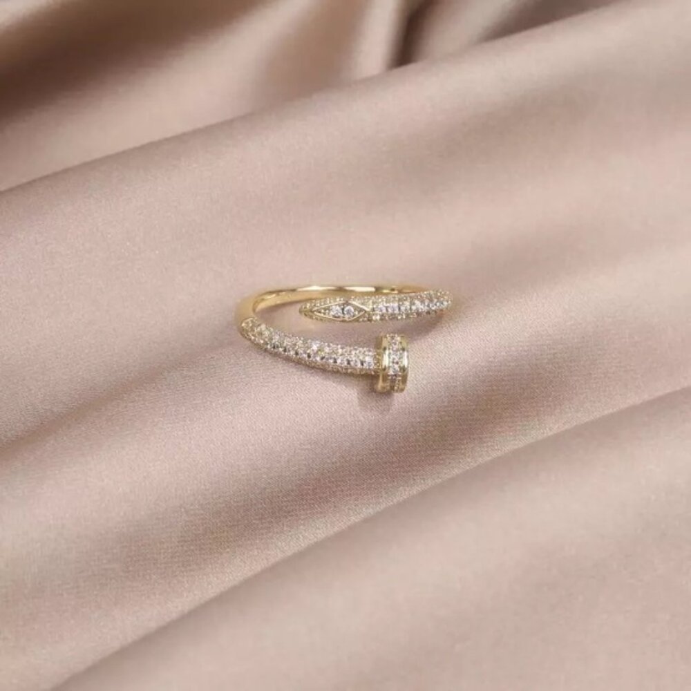 14K Gold filled diamond solitaire ring - Picture 3 of 4